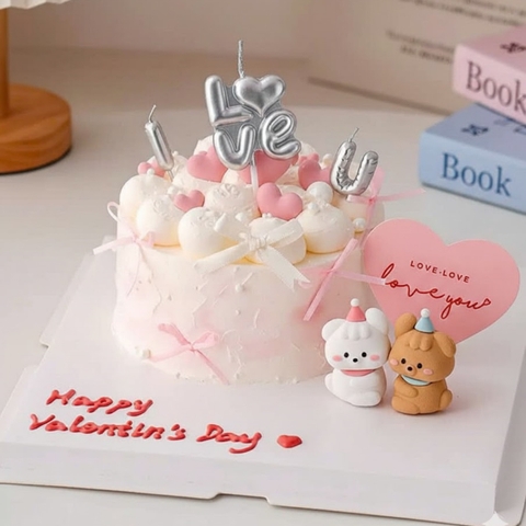 Vỉ 3 nến LOVE 2 tầng -MÀU BẠC.