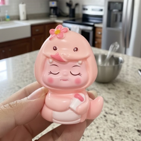 Tượng bé RẮN nhựa-HỒNG.