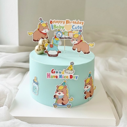 10 set giấy - Ngựa xanh nâu.