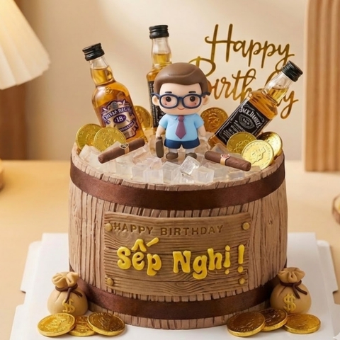 Tượng nhựa đẹp- cha đeo kính áo xanh.