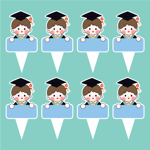 Set 40 thẻ giấy có chân cắm-bé TRAI CỬ NHÂN (MẪU 5).