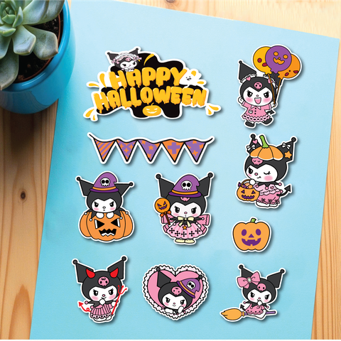 Combo 2 set giấy chủ đề  Halloween - KUROMI bí ngô.