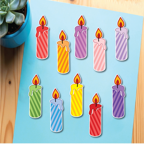 Set 100 cây cắm nến giấy mix sắc màu.