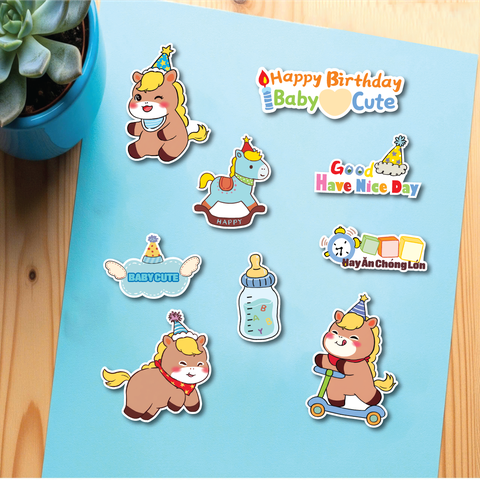 10 set giấy - Ngựa xanh nâu.