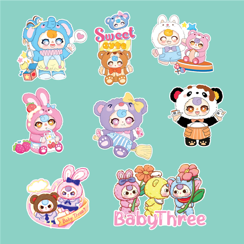 Combo 2 set giấy  - Baby three mẫu mới (uống trà sữa)9689.