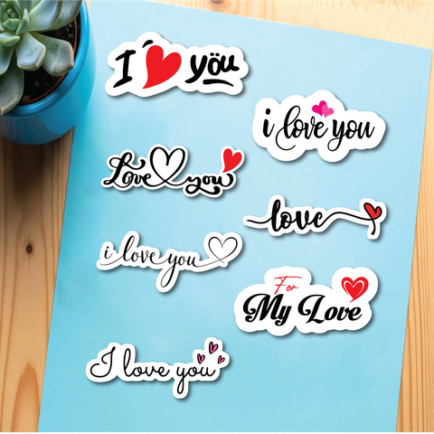 Set 70 chữ giấy - my love,  i love you mix mẫu (mẫu 1)  kt khoảng 12-14cm.