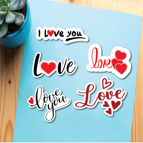 Set 50 chữ giấy -  love, love you mix mẫu (mẫu 2) kt khoảng 12-14cm.