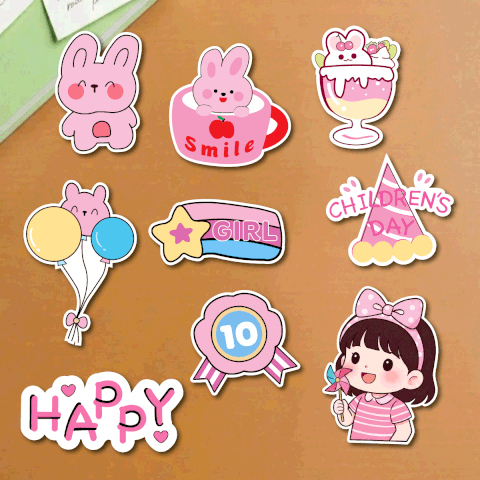 Combo 5 set giấy SX- bé gái cầm chong chóng.