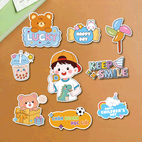 Combo 5 set giấy SX- bé trai áo khủng long cầm máy chụp ảnh.