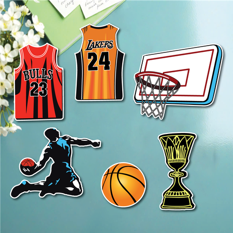 Combo 2 set giấy  - chủ đề bóng rổ (mẫu có 2 áo đỏ và cam).