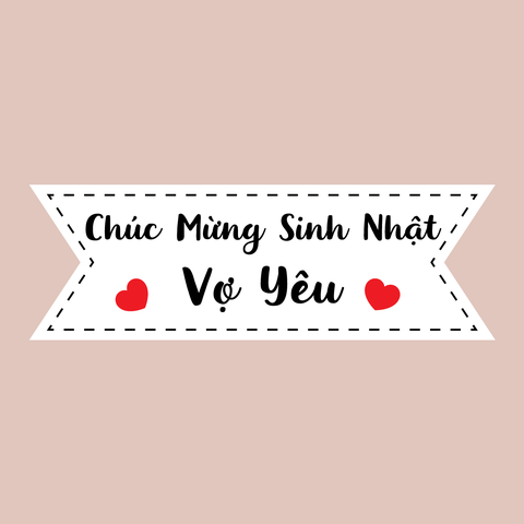 Set 60 bảng giấy-HPBD Vợ yêu (bao gồm que cắm).