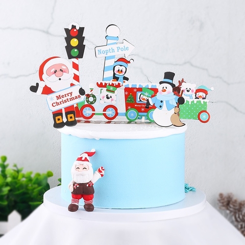 Combo 2 set giấy NOEL M19 (ông già noel-đoàn xe và hàng rào nâu)6848.