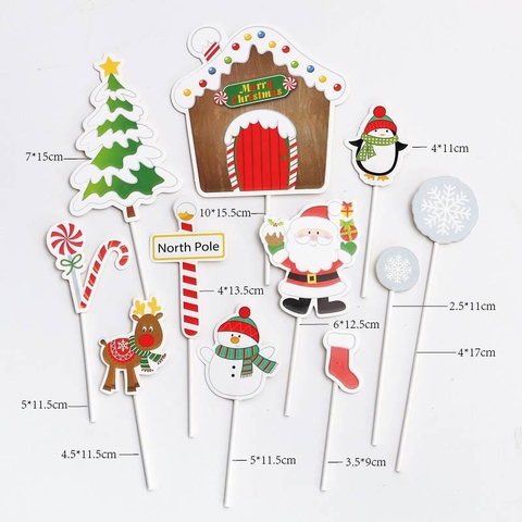 Combo 2 set giấy NOEL M25 (ông già noel -nhà-gậy đỏ trắng-bông tuyết)3026.