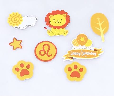 Combo 2 set giấy sư tử và bàn chân, chùm bóng.