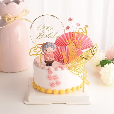 Tượng bà TÓC XOĂN GHI, ÁO HỒNG (nhựa dẻo).
