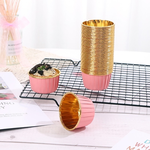 Set 50 cốc cupcake (HỒNG-VÀNG).