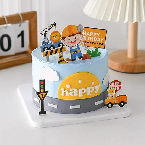 Combo 2 set em bé-xe cẩu-biển báo.