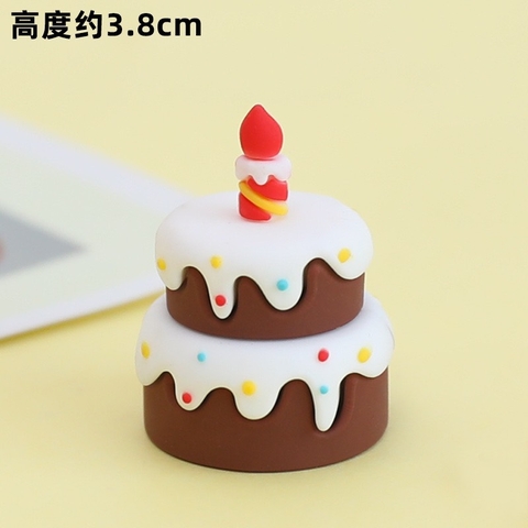 Mẫu bánh sinh nhật nhựa mini trang trí (2 TẦNG-MÀU SOCOLA).