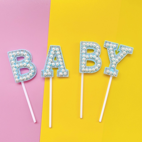 Chữ BABY gắn hạt-XANH.