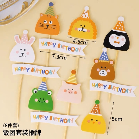 Combo 2 set giấy thẻ con vật HPBD.