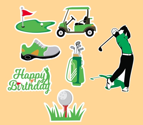 Combo 2 set giấy chủ đề Golf.
