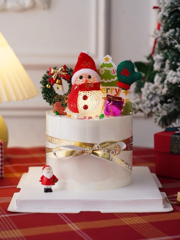 Set cắm Noel vải  - 3 găng tay xanh đỏ trắng.