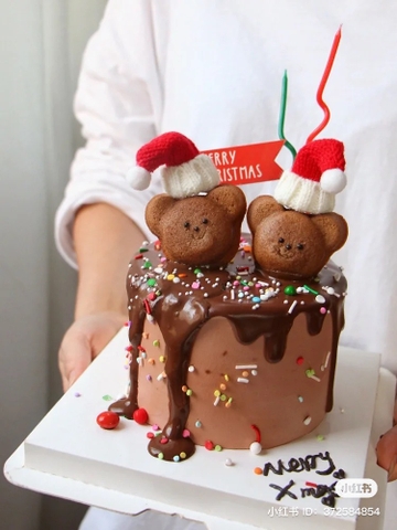 Set cắm Noel vải-3 mũ đỏ xanh.