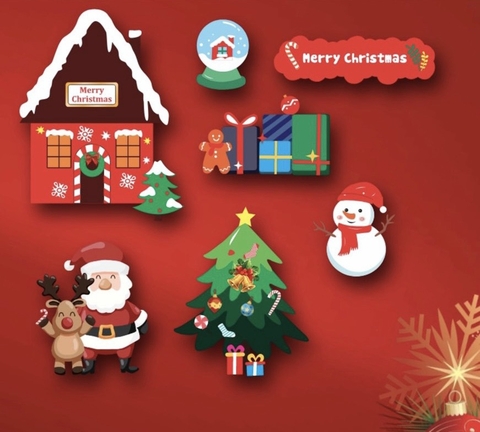 Combo 2 set giấy NOEL M20 (ông già noel-ngôi nhà-cây thông-quả cầu pha lê)6849.