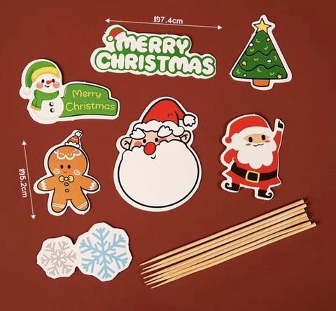 Combo 2 set giấy NOEL M15 (mặt ông già noel to-cây thông-bông tuyết)6834.