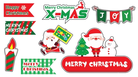 Combo 2 set giấy NOEL M7 (ông già noel-nến-dây chứ JOY)5623.
