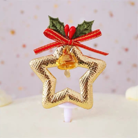Set 10 nơ gắn ngôi sao vàng Noel.