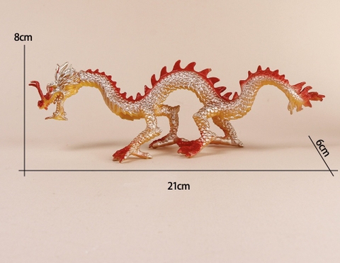 Tượng rồng nhựa lượn sóng -màu vàng đỏ.