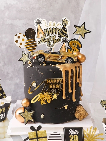 Combo 2 Set giấy TẾT- Chúc mừng năm mới 2024 mũ-ngôi sao (ép nhũ).