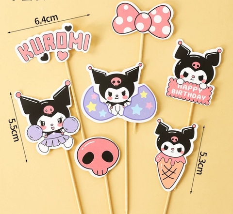 Combo 2 set giấy Kuromi (4 kuromi và Nơ hồng).