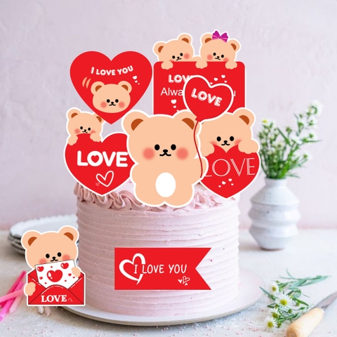 Combo 2 set giấy  - gấu vàng nâu (always with you love).