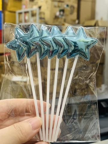 Set 60 cây sao da phồng XANH (cây nhựa) (10 gói -6 cây/gói).