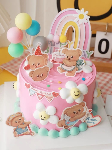 Combo 2 set giấy-gấu nâu trái tim và cung tên.