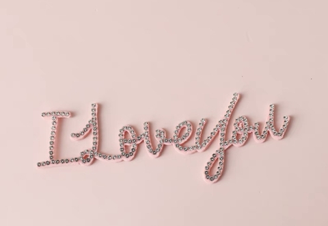 Set 10 chữ I love you gắn hạt-HỒNG.