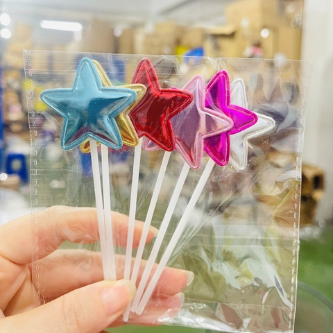 Set 60 cây sao da phồng MIX MÀU (cây nhựa) (10 gói -6 cây/gói).