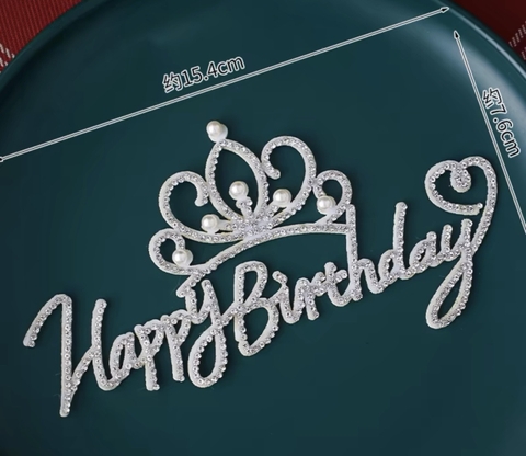 Set 5 chữ HPBD gắn hạt (đội vương miện).
