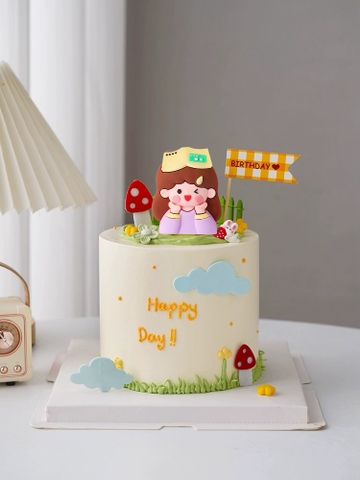 Tượng nhựa dẻo loại dày-bé GÁI đội sách.