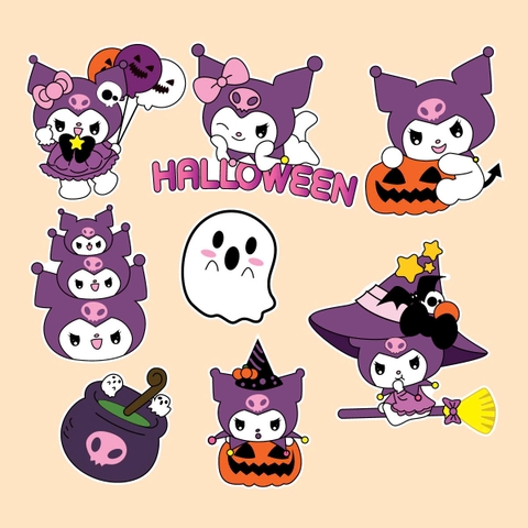Combo 2 set giấy - Halloween KUROMI  2024 (mẫu 5).