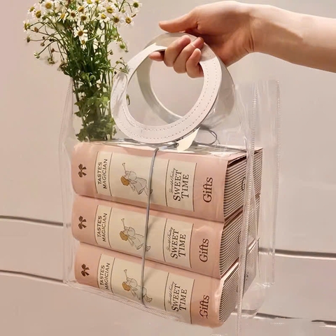 Set 10 hộp giấy hình quyển sách kt 20x13x6cm chia 6 ngăn (kt ngăn 6.5cmx6.5cm) -màu HỒNG.