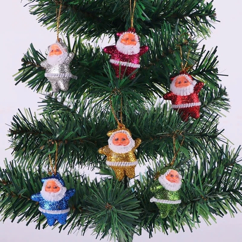 Set 6 tượng ông già noel vải -mix màu (kt 5cm).