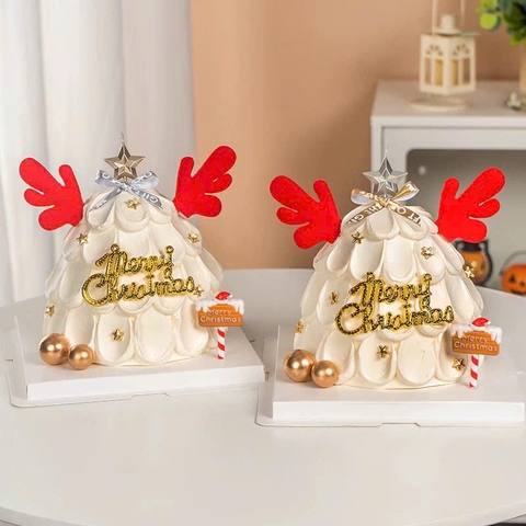 5 Đôi sừng  tuần lộc bằng vải size nhỏ 4x7cm-MÀU ĐỎ.