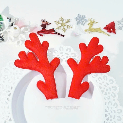 5 Đôi sừng tuần lộc bằng vải size to 6.5cmx9.5cm-MÀU ĐỎ.