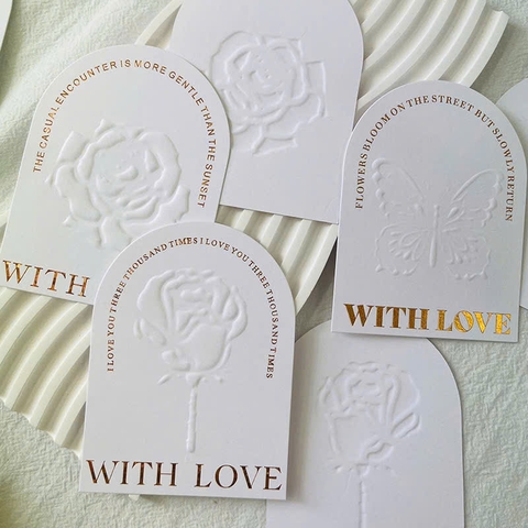 Set 5 bảng giấy WITH LOVE hình vòm-MÀU TRẮNG (kt 8cmx 11cm)9181.