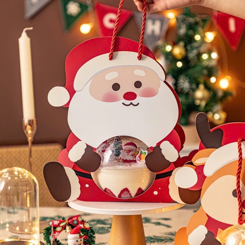 Set 5 hộp cầu NOEL -ông già noel tay ôm bụng.