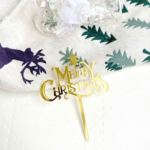 Set 10 mica noel -Merry Christmas mẫu mới (VÀNG).