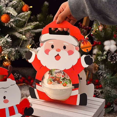 Set 5 hộp cầu NOEL -ông già noel giơ hai tay.